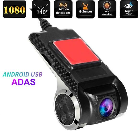 car dvr Full HD 1080P ADAS USB Cam Android Camera DVR Loop Recording Car DashCam Night Vision Video Recorder