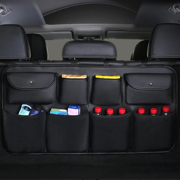Car Organizer PU Leather Rear Seat Back Storage Bag Multi-use Trunk Auto Stowing Tidying Interior AccessoriesCar