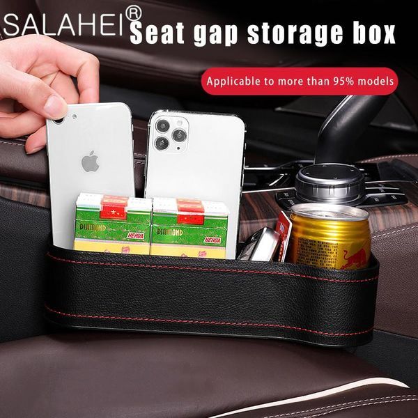 Car Organizer Leather ABS Slit Box Seat Crevice Gap Storage Pocket Slot Cup Holder Auto Interior Accessories