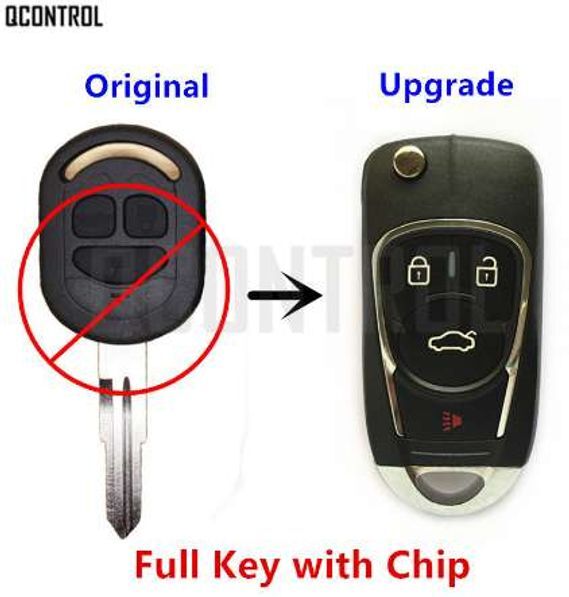 QCONTROL Upgraded Car Remote Key DIY for Chevrolet Lacetti/Optra/Nubira Vehicle Flip Pocket Alarm