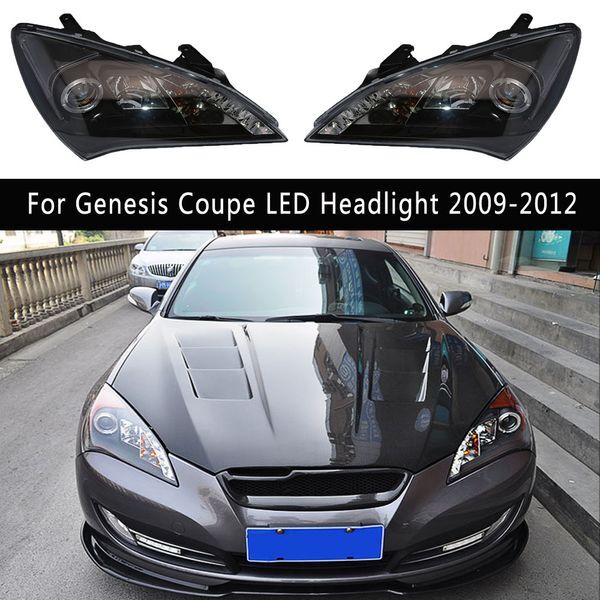 For Genesis Coupe LED Headlight 09-12 Car Accessories Daytime Running Light Dynamic Streamer Turn Signal Indicator Front Lamp