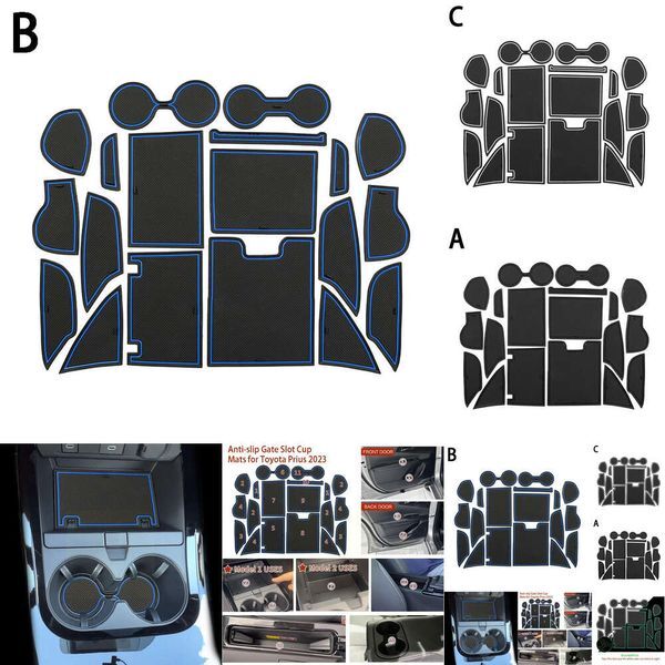 New For Toyota Prius 60 Series 2023 + Non-Slip Car Gate Mat Groove Anti-Slip Rubber Pad Coaster Slot Interior Auto Accessories H0p5 New