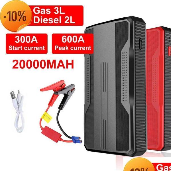 Car Refrigerator Jump Starter Power Bank 20000Mah Booster Emergency Battery Charger 12V Starting Device 400A/600A Drop Delivery Dhsy Dhuig