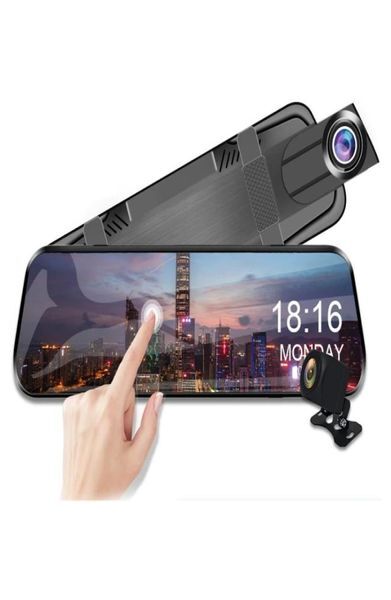 10quot IPS touch screen car DVR stream media mirror rearview dash camera 2Ch dual lens front 170° rear 145° wide view angle FHD 6119121