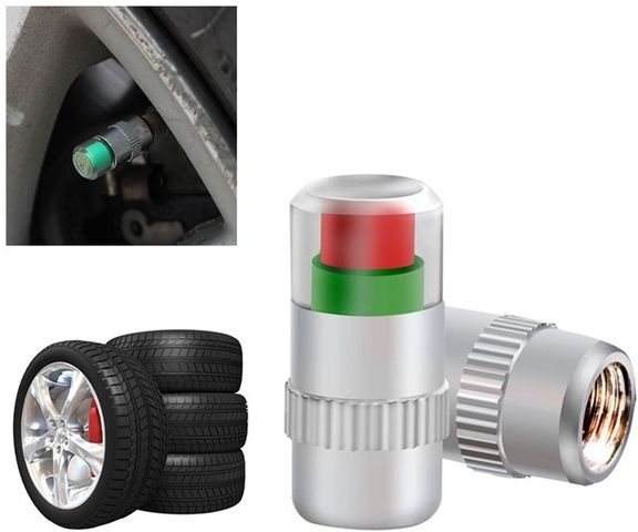 4PCS Car-Styling Car Tyre Tire Pressure Valve Stem Caps 2 4bar 36PSI Sensor Eye Air Alert Tire Pressure Monitoring Tools Kit244V