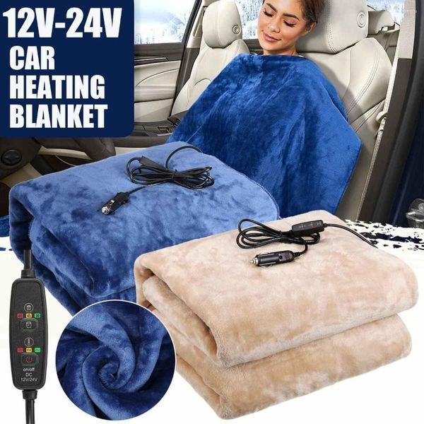 Interior Accessories Audew 150 110cm 12V 24V Car Electric Heated Blanket Mat Grid Energy Saving Warm Autumn Winter Heating RV SUV