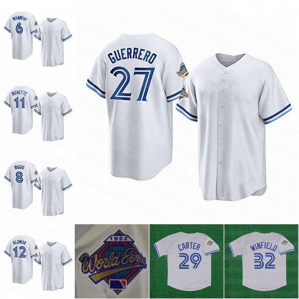 CUSTOM 99 Hyun-jin Ryu 1992 World Jersey Joe Carter Vladimir Guerrero Jr. Whit Merrifield Alek Manoah Cavan Biggio George Springer Alejandro