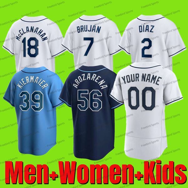 56 Randy Arozarena Baseball Jersey Shane McClanahan Baseball Wade Boggs Wander Franco Yandy DiazBayes Josh Brandon Lowe Tyler Glasnow Vidal Brujan Isaac Paredes