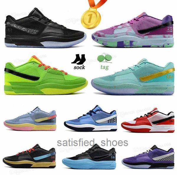 Ja 2023 1 Basketball Shoe Ja 1s Morant Light Smoke Grey Bright Mandarin Day One Eybl Fuel Hunger Midnight Scratch Trivia Sneakers Size 40-46