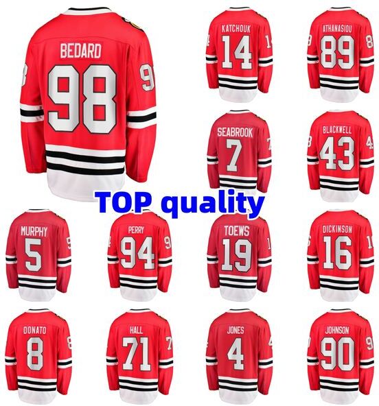 Hockey Jerseys new arrive Connor Bedard TAYLOR HALL COREY PERRY SETH JONESRYAN DONATO Fanatics Branded 2023 Draft Home alway Breakaway Player Jersey - Red white