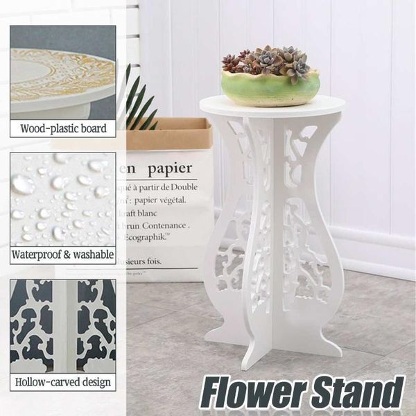 Planters & Pots 25x25x45cm Round Table Plants Flower Stand Creative Garden Pot Shelf Balcony Indoor Outdoor Decoration