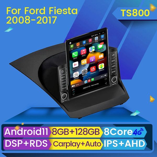 Android 11 Car dvd Radio Player for Ford Fiesta 2009-2017 Tesla Style 2 Din Multimedia Stereo Carplay Navigation GPS Autoradio BT