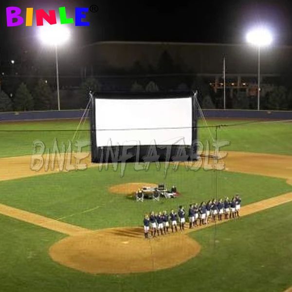 wholesale Large outdoor 10x8m (33x26ft) inflatable movie screen 16:9 projection backyard garden film TV cinema theater with blower