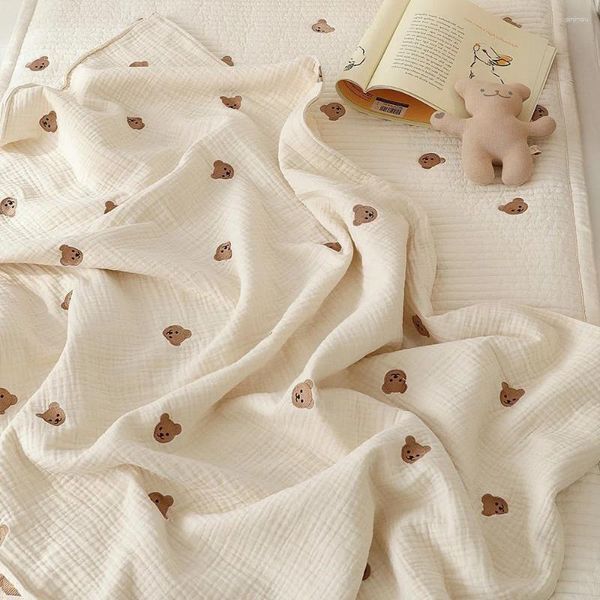 Blankets 6 Breathable Layers Cotton Blanket Autumn And Winter Throw For Born Toddler Soft Lightweight Blank