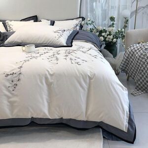 Bedding Sets 100% Cotton Classic Four-piece Set, Embroidery Flowers Embroidered Duvetcover&2pcs Pillowcase&1sheet Home Textile