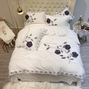 Bedding Sets White Purple Gray Blue Brown Winter Fleece Fabric Flowers Set Embroidery Velvet Cover Flannel SheetPillowcases Duvet Bed
