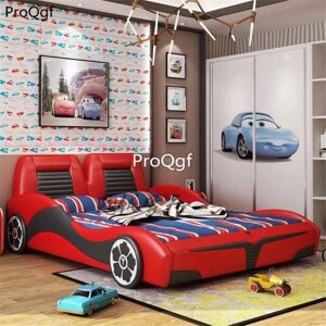 Ngryise 1 Set Car Style Boy Like Children Bed Yellow, Blue, White, Red Baby Cribs