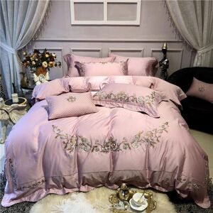 Bedding Sets Luxury Pink European Style Royal Embroidery 60S Egyptian Linen Bed Cover Cotton Duvet Pillowcases Sheet Set