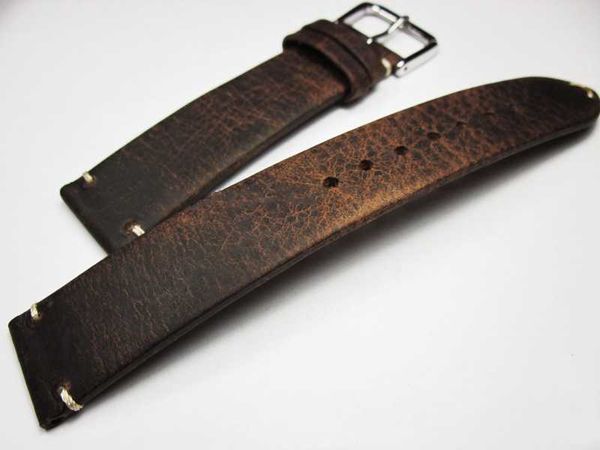 18mm 19mm 20mm 21mm 22mm Handmade High Quality Thin Vintage Crazy Horse Genuine Leather Watchband Wristband Brown Watch Straps H0915