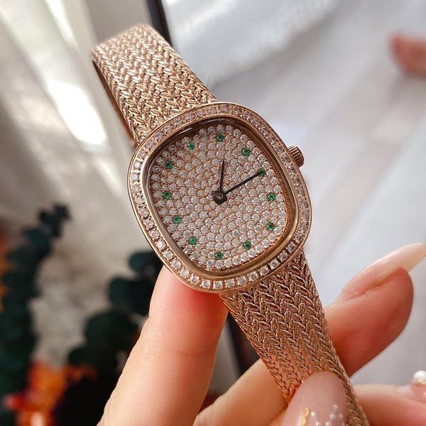 Fashion Ladies Fashion Watch Quartz Movement Silver Strap Diamond Dial Unique Vintage Style Watches Gift For Women 29.6 26.6mm Orologio di lusso