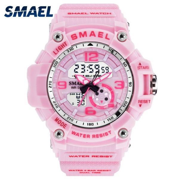 SMAEL Woman Watches Sports Outdoor LED Watches Digital Clocks Woman Army Watches Military Big Dial 1808 Women Watch Waterproof2086