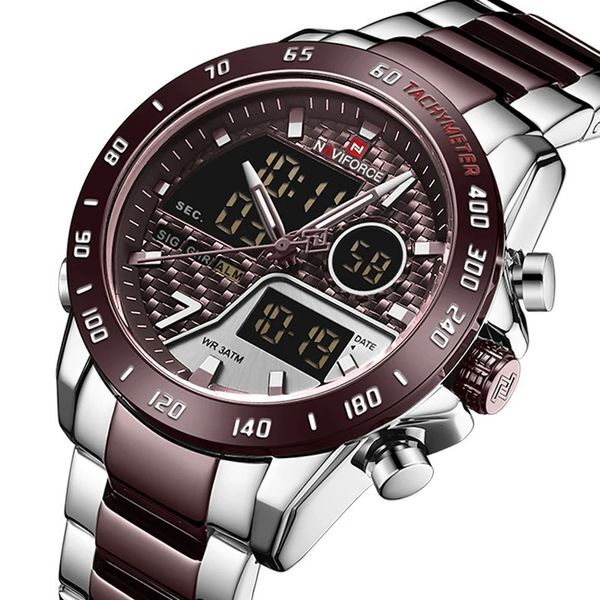 NAVIFORCE Men Digital Watch LED Sport Military Mens Quartz Wristwatch Male Luminous Waterproof Clock Watches Relogio Masculino 240311
