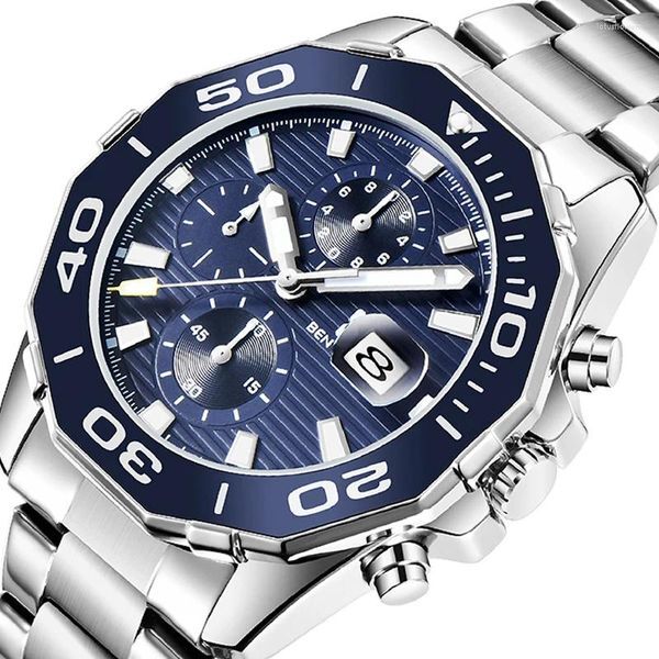 Wristwatches BEN NEVIS Mens Quartz Watch Dark Blue Dial Clock Calendar Display Waterproof Luxury Top Brand Relogio Masculino