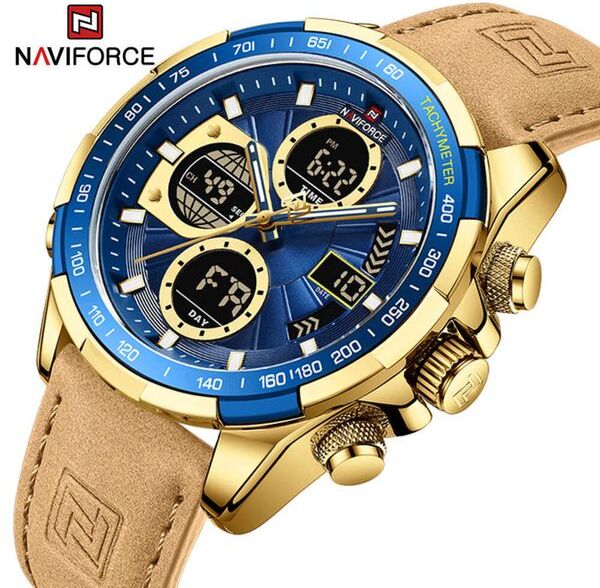 NAVIFORCE Digital Men Military Watch Waterproof Wristwatch LED Quartz Clock Male Fashion Gold Watches Relogios Masculino