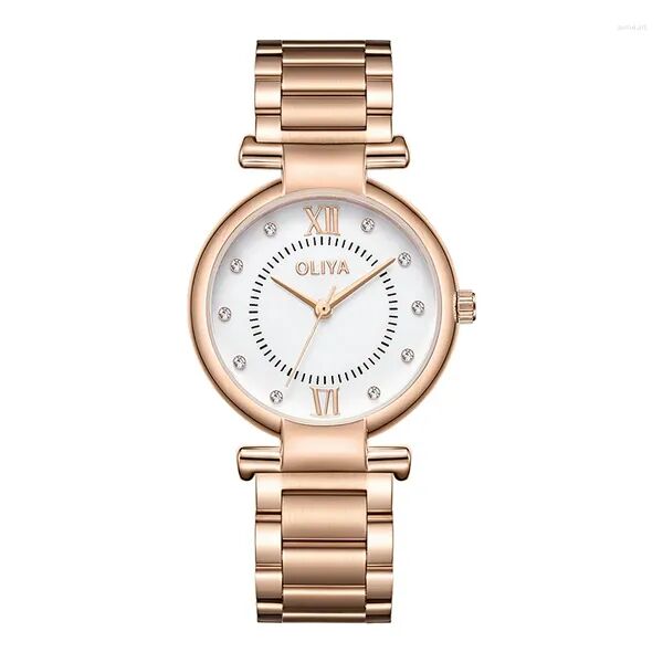 Wristwatches Reloj Para Mujer Quartz Watches For Wrist Diamond Luxury Accessories Women Modern Fashion Watertight Round Dial