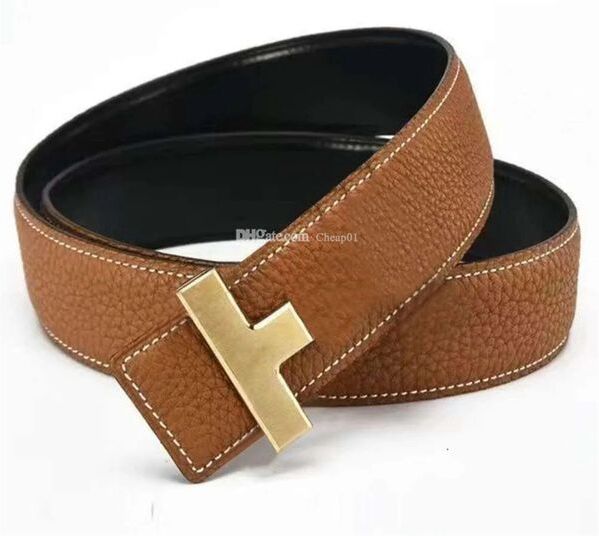 Belt Man Design Real Calfskin Leather Strap Ceinture Luxe Homme Gold Silver Letter Buckle Highest Quality Classic Style Width 38mm 3CJ0