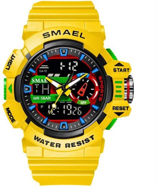 Dual display Watches SMAEL 8043 Luminous sports casual outdoor student Male Electronic Watch Reloj Hombre wristwatch 50M Waterproo273N