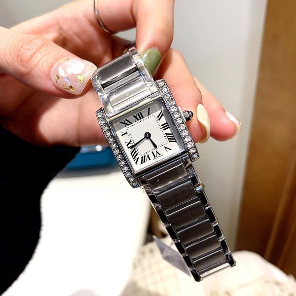 Women Watches Quartz Movement Japan Battery 25mm Width Lady Watch Diamond Bezel Original Clasp Dress Wristwatch Splash Waterproof Stainless Steel Montre De Luxe