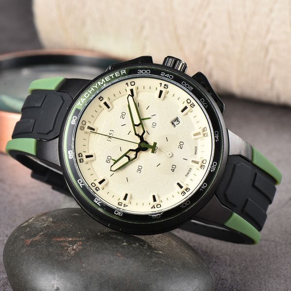 Tisso Wrist Watches for Men 2023 New Mens Watches All dials work Quartz Watch High Quality Top Luxury Brand Chronograph Clock Fashion accessories Rubber Belt