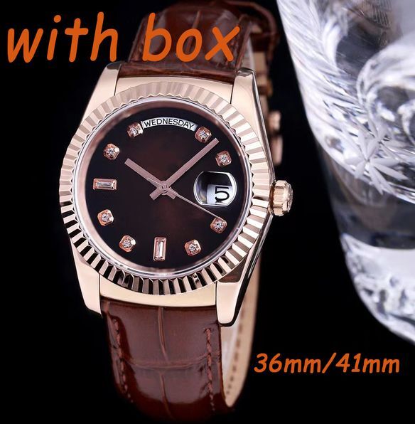 Mens watches automatic watch designer Watch leather strap36mm/ 41mm movement watch Dual Calendar Classic Stainless Steel Strap Watch date / day