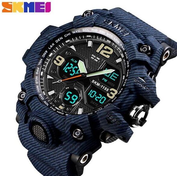 SKMEI Outdoor Sport Watch Men 5Bar Waterproof Military Camouflage Watches Dual Display Wristwatches relogio masculino 1155B200V