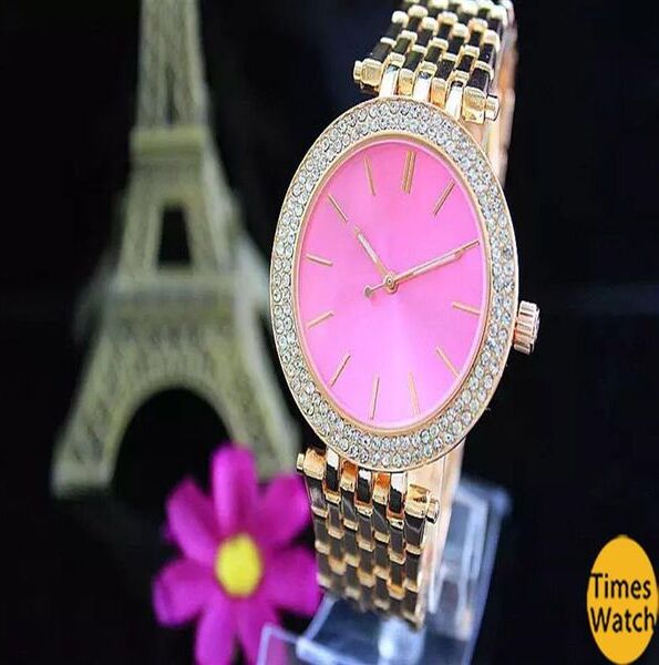 2018 Luxury Design Rose Gold Woman Diamond Watches Elegant Ladies Dresses Steel Strap Folding Buckle Crystal Wristwatch Gifts For 243R