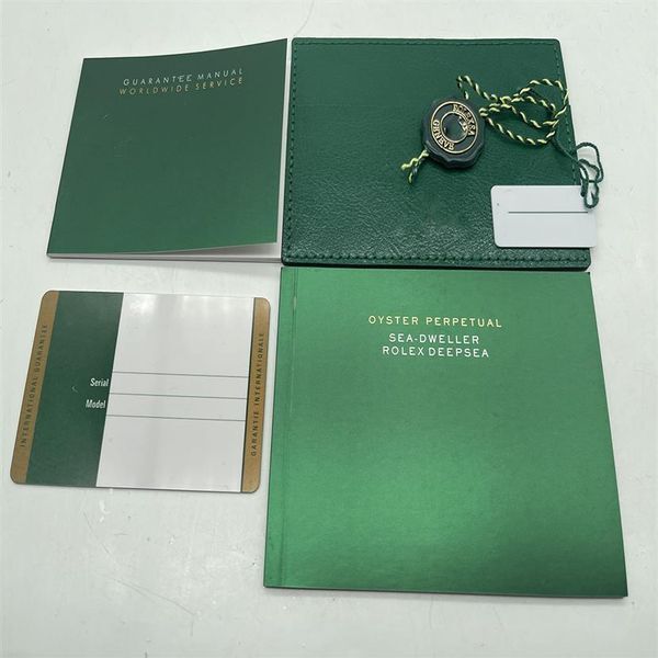 Top Watch Box Original Correct Matching Green Booklet Papers Security Card for Rolex Boxes Booklets Watches Print Custom Card227a