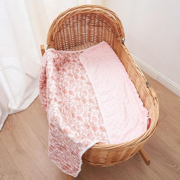 Blankets Elinfant 1 Pcs Baby Muslin Plush Dot Blank For Toddler Children Born Blanket Nursery Stroller Crib 75 115/120 150cm