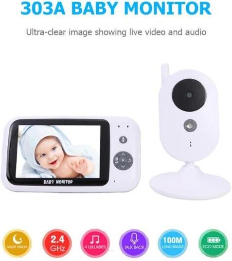 Baby Monitor Wireless Video children watch 35 Inch Color Security Camera 2Way Talk NightVision Room Safe Monitoring1567957