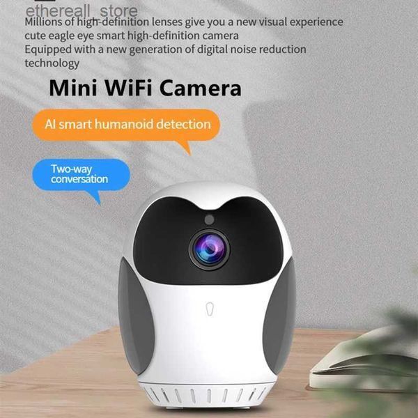 Baby Monitors 1080P Mini WiFi Camera Bidirectional Night Vision Baby Monitor Wireless Motion Detection 2 Way Audio 360 Rotating IP Comcorder Q231104