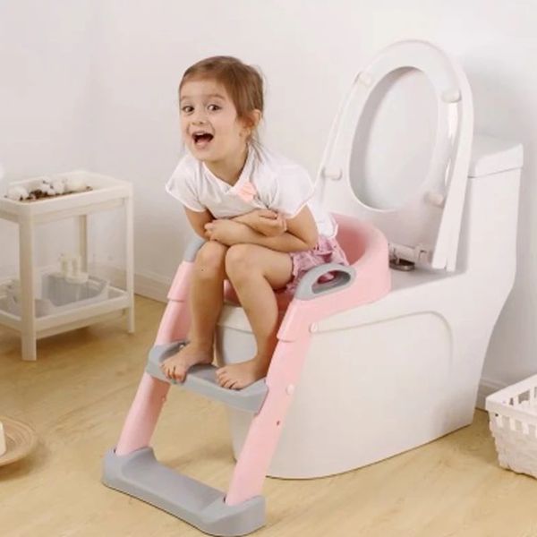 Seat Covers Foldable Toilet Baby Pot Potty Training Seat Child Toilet WC Urinal For Boys Kids Adjustable Step Ladder Folding Safety Chair 230217