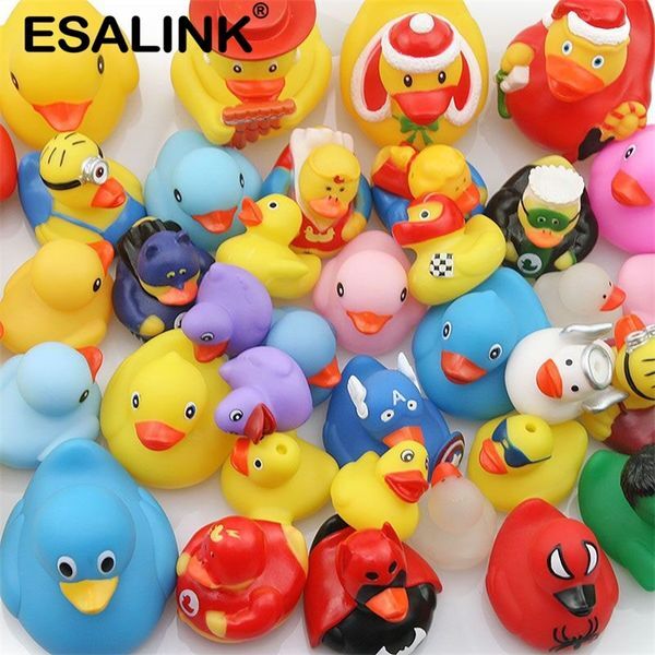 ESALINK Mini Random Baby Bathroom Toy Rubber Duck Duck Swimming Pool Floating Play Water Toy Duck Style Random Delivery LJ201019