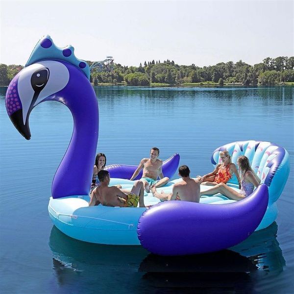 Big Swimming Pool Fits Six People 530cm Giant Peacock Flamingo Unicorn Inflatable Boat Pool Float Air Mattress Swimming Ring Party3067