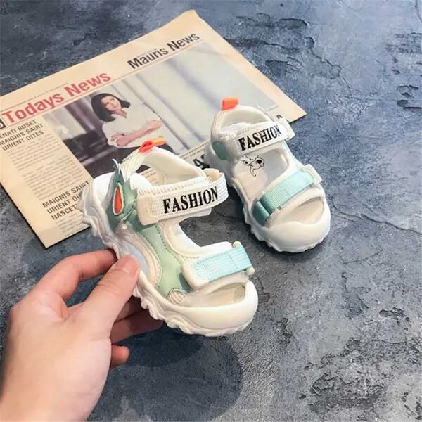 DIMI Summer Baby Sandals Fashion Baotou Breathable Mesh Kid Anti-collision Shoes Soft Bottom Non-slip Infant Sandal for Boy Girl