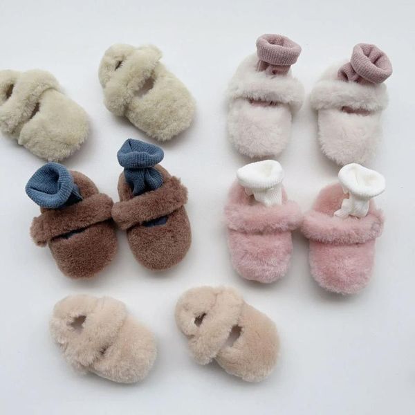 First Walkers Winter Cute Little Princess Furry Shoes Infants Warm Soft Thick Toddler