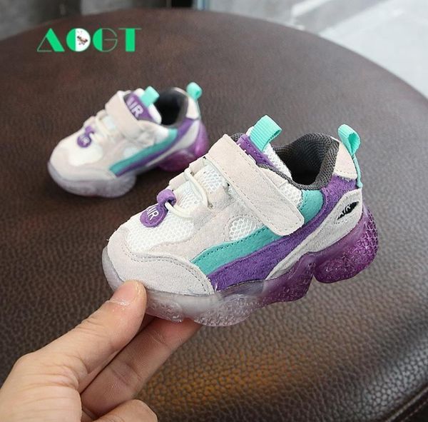 AOGT Spring New Kids Baby Shoes Soft Nonslip Infant First Walkers Mesh Breathable Baby Sneakers Toddler Shoes For Girl Boy 2010266790818