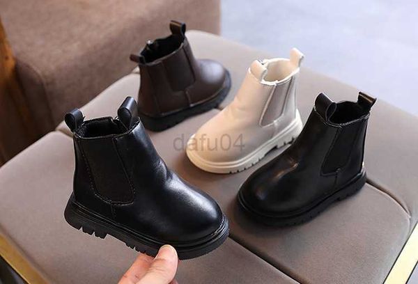 Boots Size 21-30 Kids PU Leather Boot Warm Autumn Winter Children&#039;s Shoes Princess Girls Anti Slip Foot Warmer Snow Boots L0828