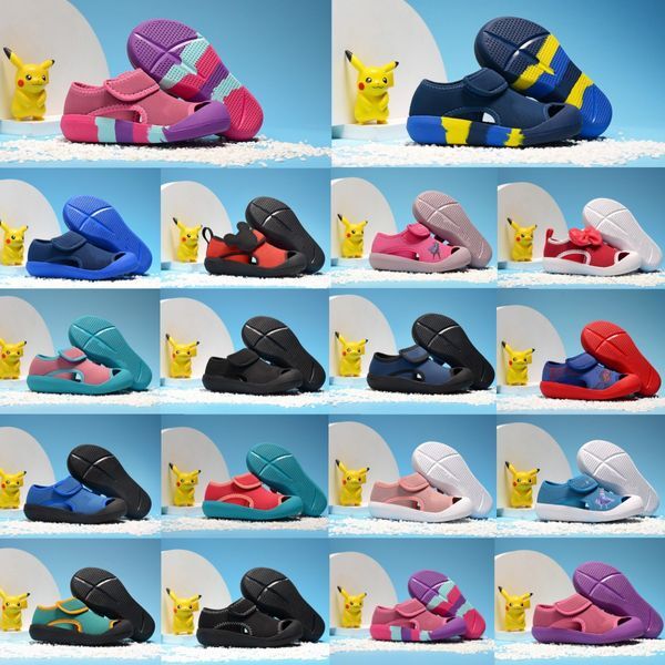 Kids Sandals Toe Coverage Protect Boys Girls Shoes Children Light Breathable Black Summer Toddlers Youth Outdoor Trainers Sport Sneakers Kid Baby Beach Shoe