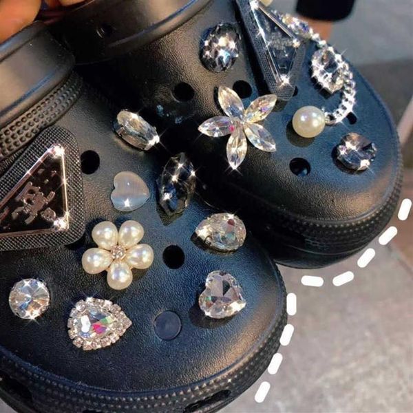 Jewellery Diamond Charms Girl Slipper Decoration PVC Wristbands Accessories X-mas Kids Shoe Buckle Fit Croc Party Gifts258d