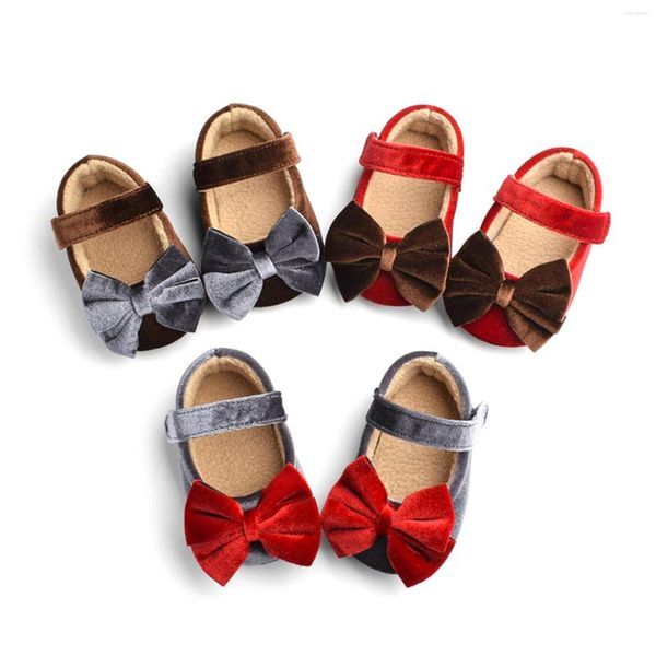 First Walkers Baby Girls Flats Soft Sole Non-Slip Infant Prewalkers Cute Velvet Princess Shoes